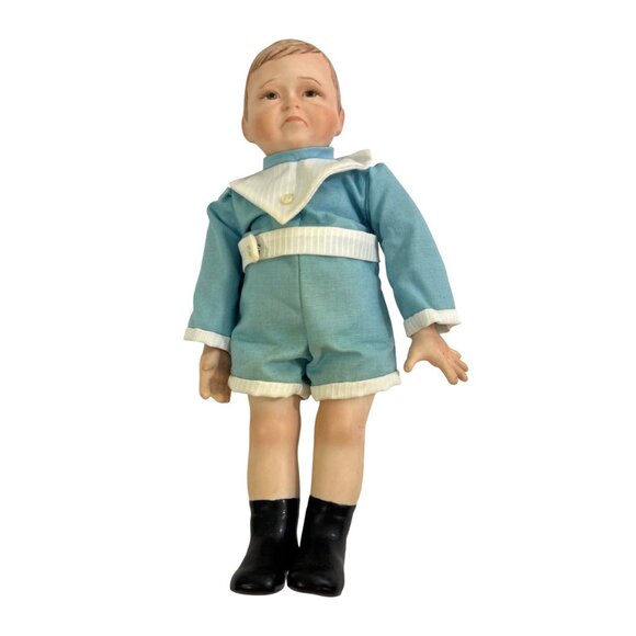 Garrard Vtg 1983 Sad Pouting Porcelain Baby Boy Doll Widdle Wain Signed Limited - Picture 9 of 17